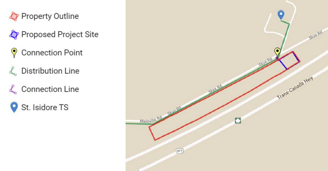 A map of the proposed site installation the BESS.