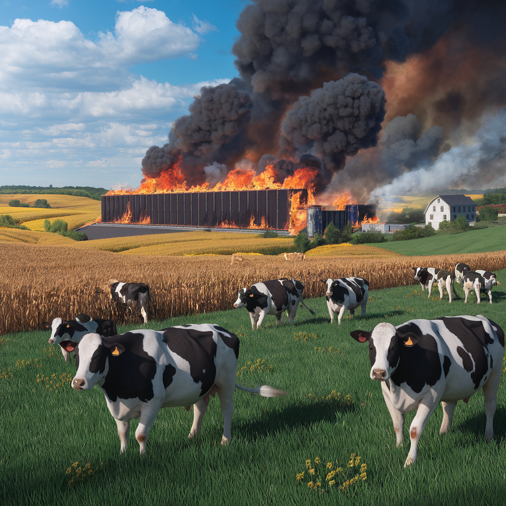 Lithium Iron Phosphate battery fire potential in rural agricultural areas.